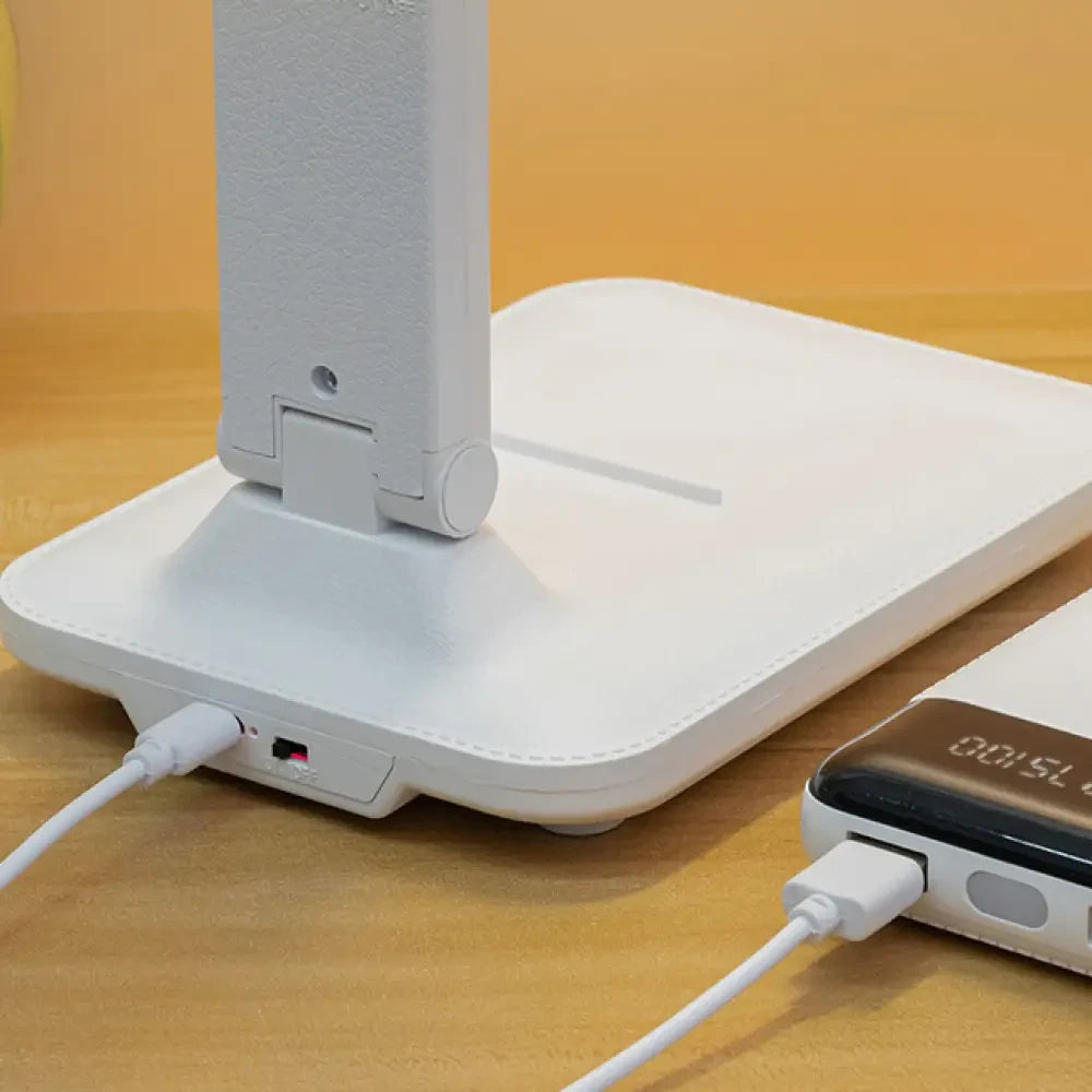 Настільна лампа з одним плафоном, 7Вт, від USB / Світлодіодна акумуляторна лампа з термометром та годинником