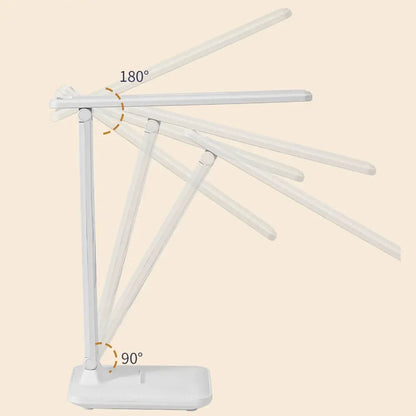 Настільна лампа з одним плафоном, 7Вт, від USB / Світлодіодна акумуляторна лампа з термометром та годинником