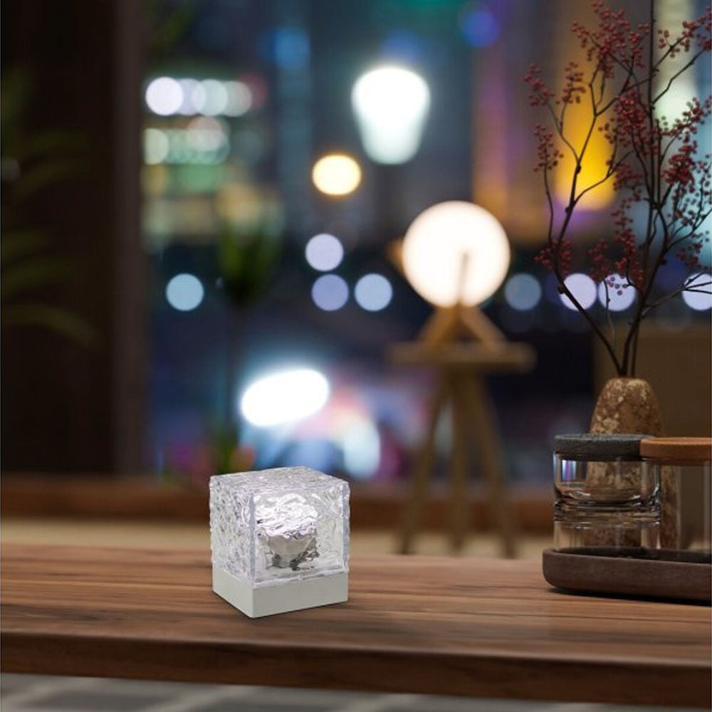 Нічник проектор КУБ з ефектом хвилі, 16 кольорів, USB, CB8026, Білий / Світильник нічник / Настільна лампа проектор