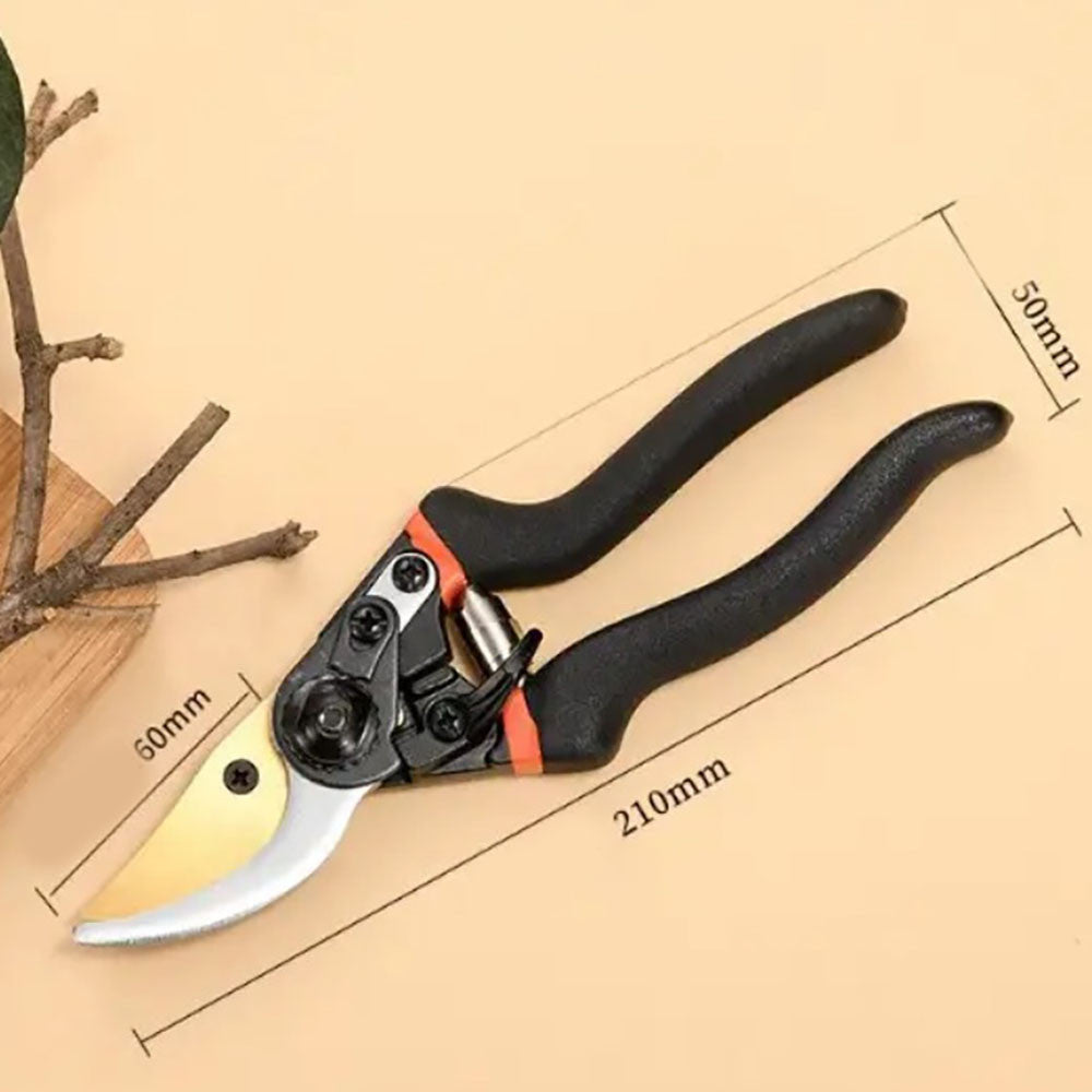 Професійний секатор садовий 21,5см, Pruner, Чорні / Секатор для обрізки дерев / Садові ножиці