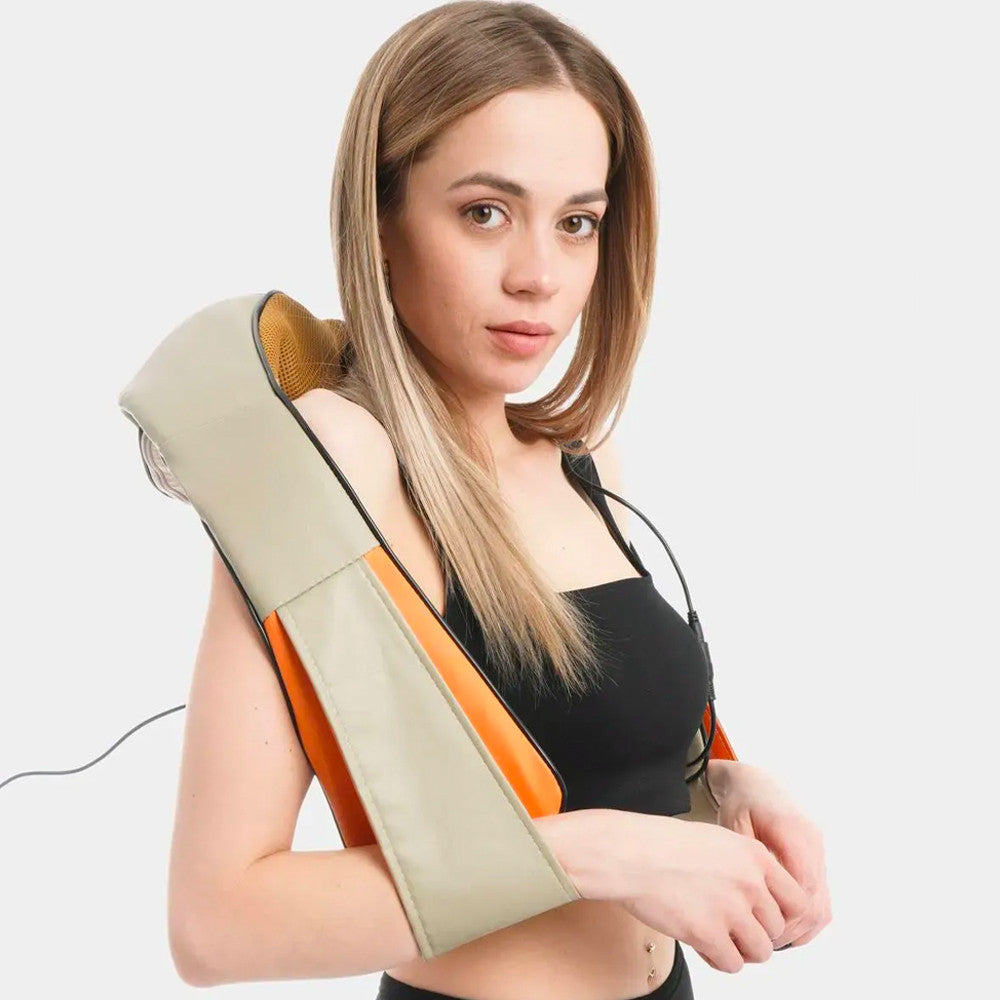 Роликовий масажер для спини та шиї Massager of Neck Kneading / Масажна накидка / Масажер роликовий