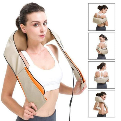 Роликовий масажер для спини та шиї Massager of Neck Kneading / Масажна накидка / Масажер роликовий
