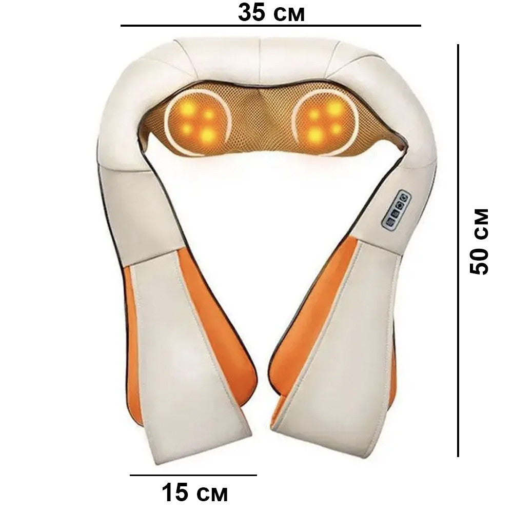 Роликовий масажер для спини та шиї Massager of Neck Kneading / Масажна накидка / Масажер роликовий