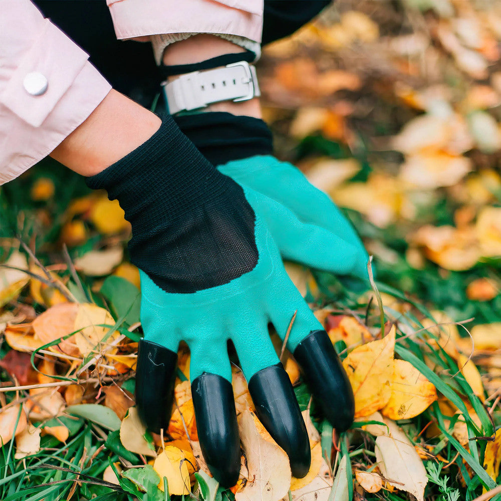 Садові рукавички з кігтями GARDEN GLOVES / Рукавички гумові для саду / Рукавички з пластиковими наконечниками