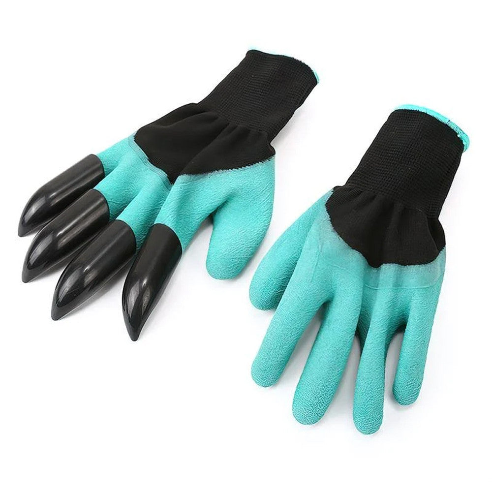 Садові рукавички з кігтями GARDEN GLOVES / Рукавички гумові для саду / Рукавички з пластиковими наконечниками