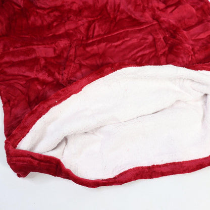 Оверсайз плед-халат з капюшоном 100х80см, Huggle Hoodie, Бордовий / Толстовка худі для дому / Плед з рукавами