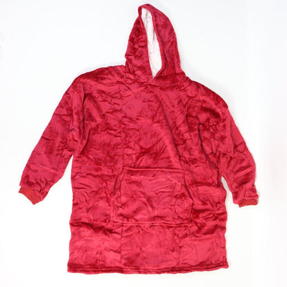 Оверсайз плед-халат з капюшоном 100х80см, Huggle Hoodie, Бордовий / Толстовка худі для дому / Плед з рукавами