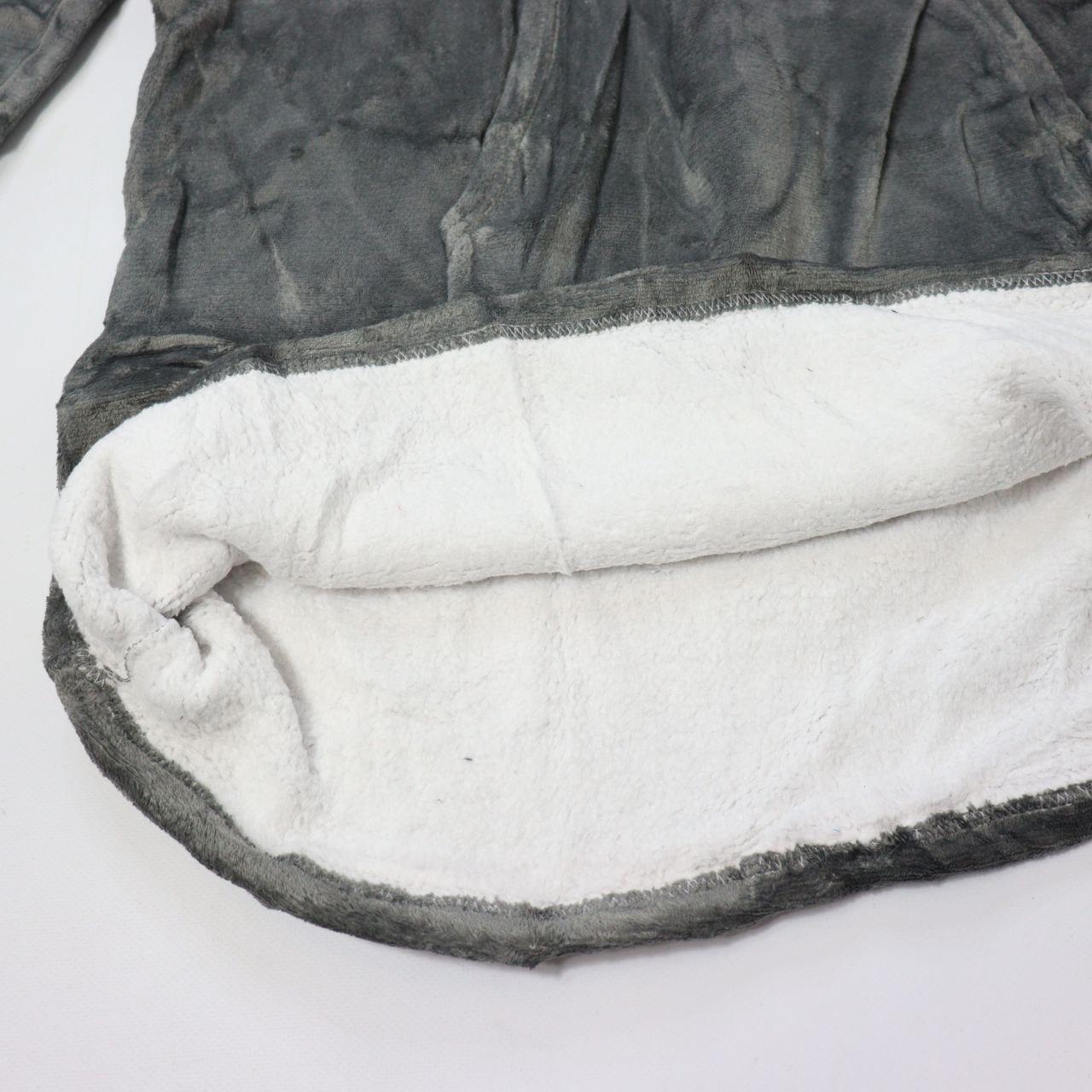 Оверсайз плед-халат з капюшоном 100х80см, Huggle Hoodie, Сірий / Толстовка худі для дому / Плед з рукавами