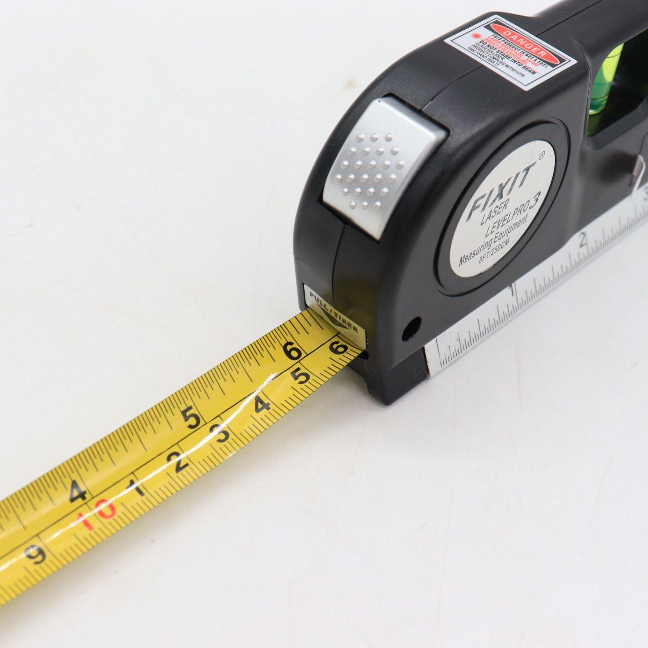 Лазерний рівень LASER LEVELPRO3 / Нівелір з вбудованою рулеткою / Рівень для будівельних робіт