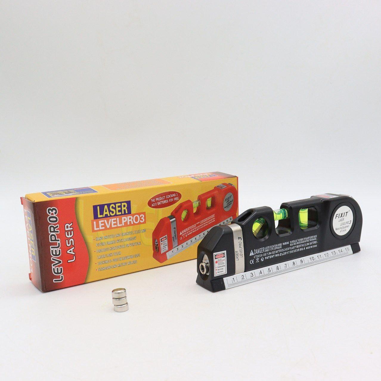 Лазерний рівень LASER LEVELPRO3 / Нівелір з вбудованою рулеткою / Рівень для будівельних робіт
