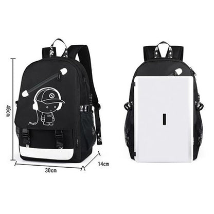 Шкільний рюкзак підлітковий з USB (46х30х15 см) / Великий молодіжний рюкзак світловідбивний