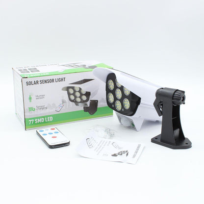 Вуличний світильник із датчиком руху на сонячній батареї + пульт, CL 877B / Світлодіодний ліхтар