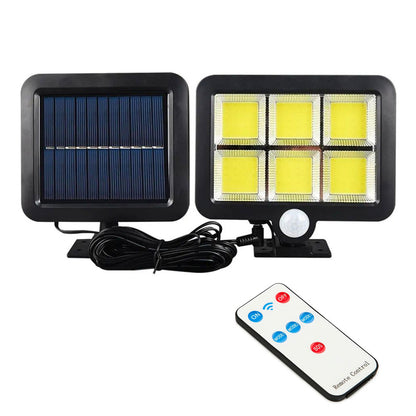 Вуличний ліхтар на сонячній батареї BL BK128-6COB + пульт / Світлодіодний світильник з датчиком руху / Прожектор