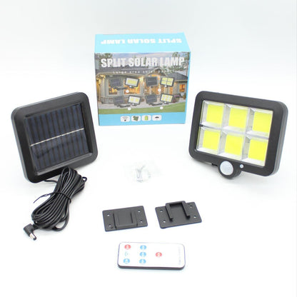 Вуличний ліхтар на сонячній батареї BL BK128-6COB + пульт / Світлодіодний світильник з датчиком руху / Прожектор