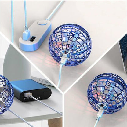 Куля літаюча FLYING SPINNER, Синій / Бумеранг спінер USB, що світиться, з LED підсвічуванням