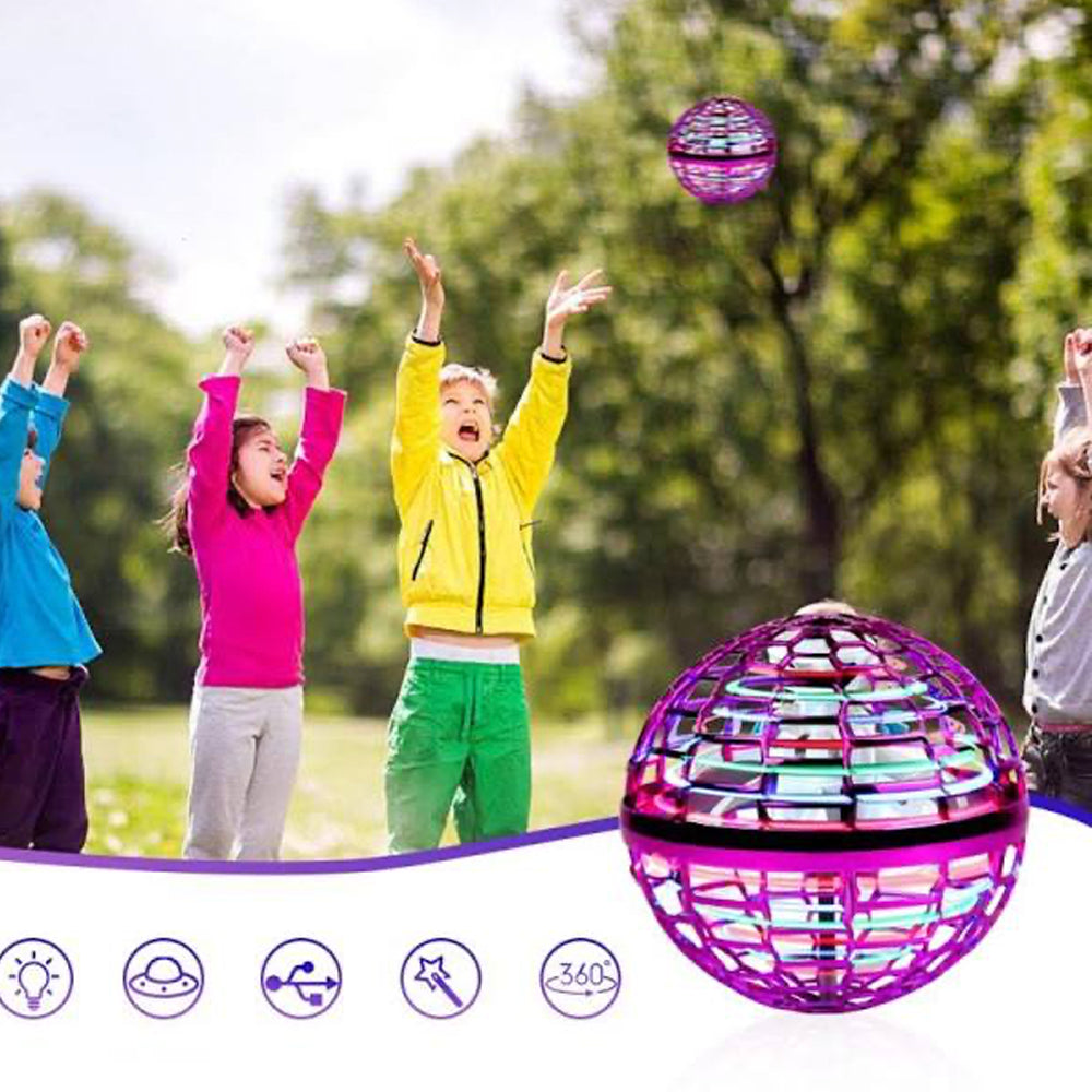 Куля літаюча FLYING SPINNER, Рожева / Сяючий бумеранг спіннер USB з LED підсвічуванням