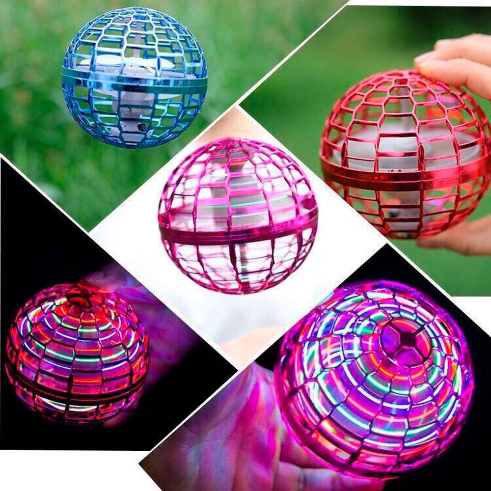Куля літаюча FLYING SPINNER, Рожева / Сяючий бумеранг спіннер USB з LED підсвічуванням