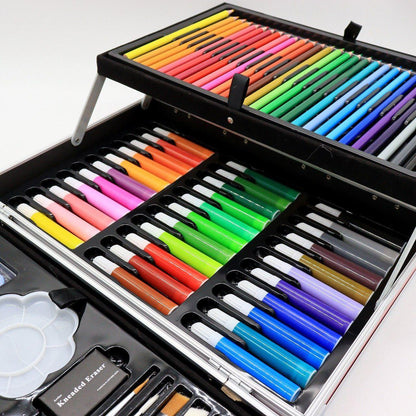 Набір для малювання 145 предметів у кейсі / Розсувний набір для творчості / Набір художника