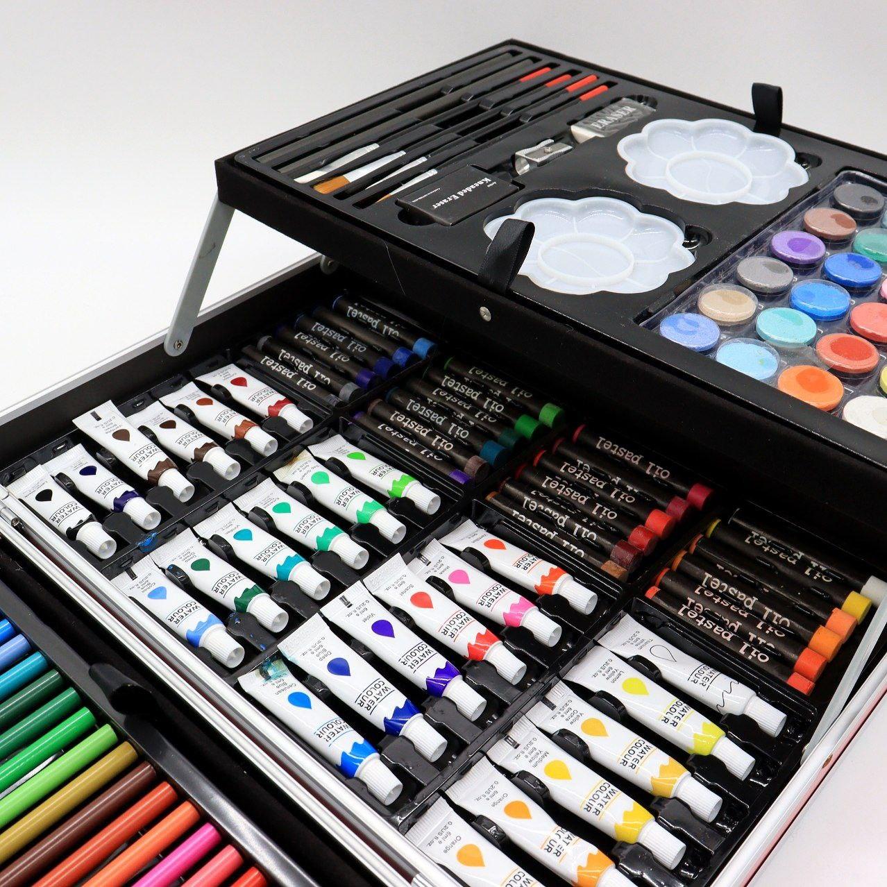 Набір для малювання 145 предметів у кейсі / Розсувний набір для творчості / Набір художника