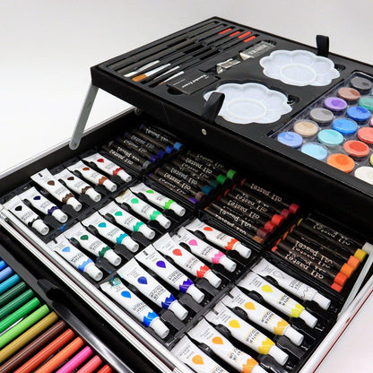 Набір для малювання 145 предметів у кейсі / Розсувний набір для творчості / Набір художника