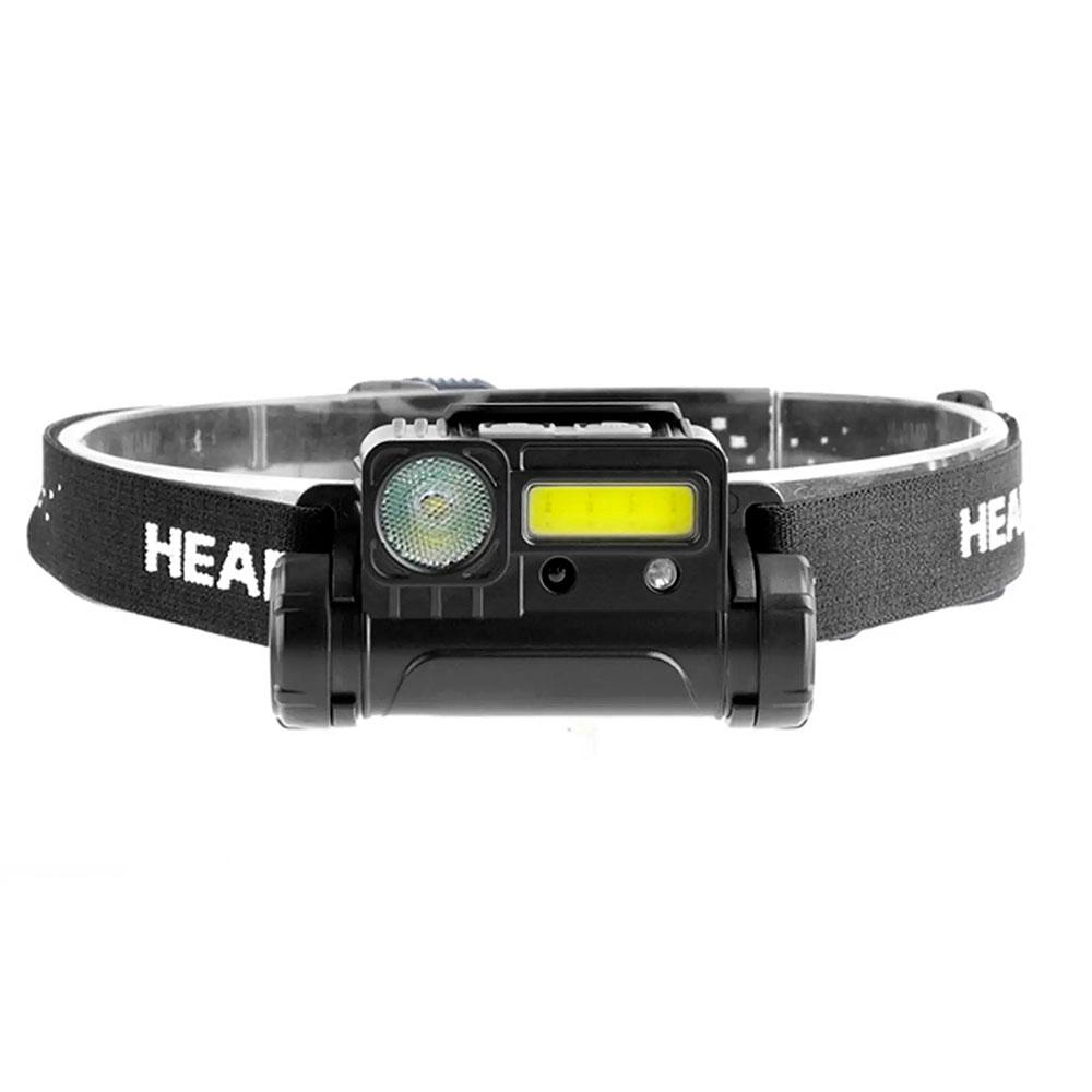 Налобний ліхтар із датчиком руху, BL-123 XPE+COB, з USB / Акумуляторний ліхтар із червоним світлом та магнітом