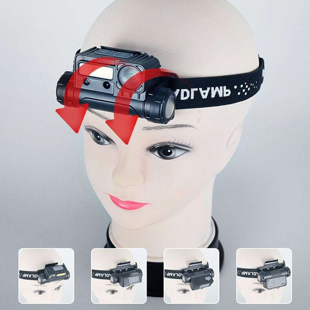 Налобний ліхтар із датчиком руху, BL-123 XPE+COB, з USB / Акумуляторний ліхтар із червоним світлом та магнітом