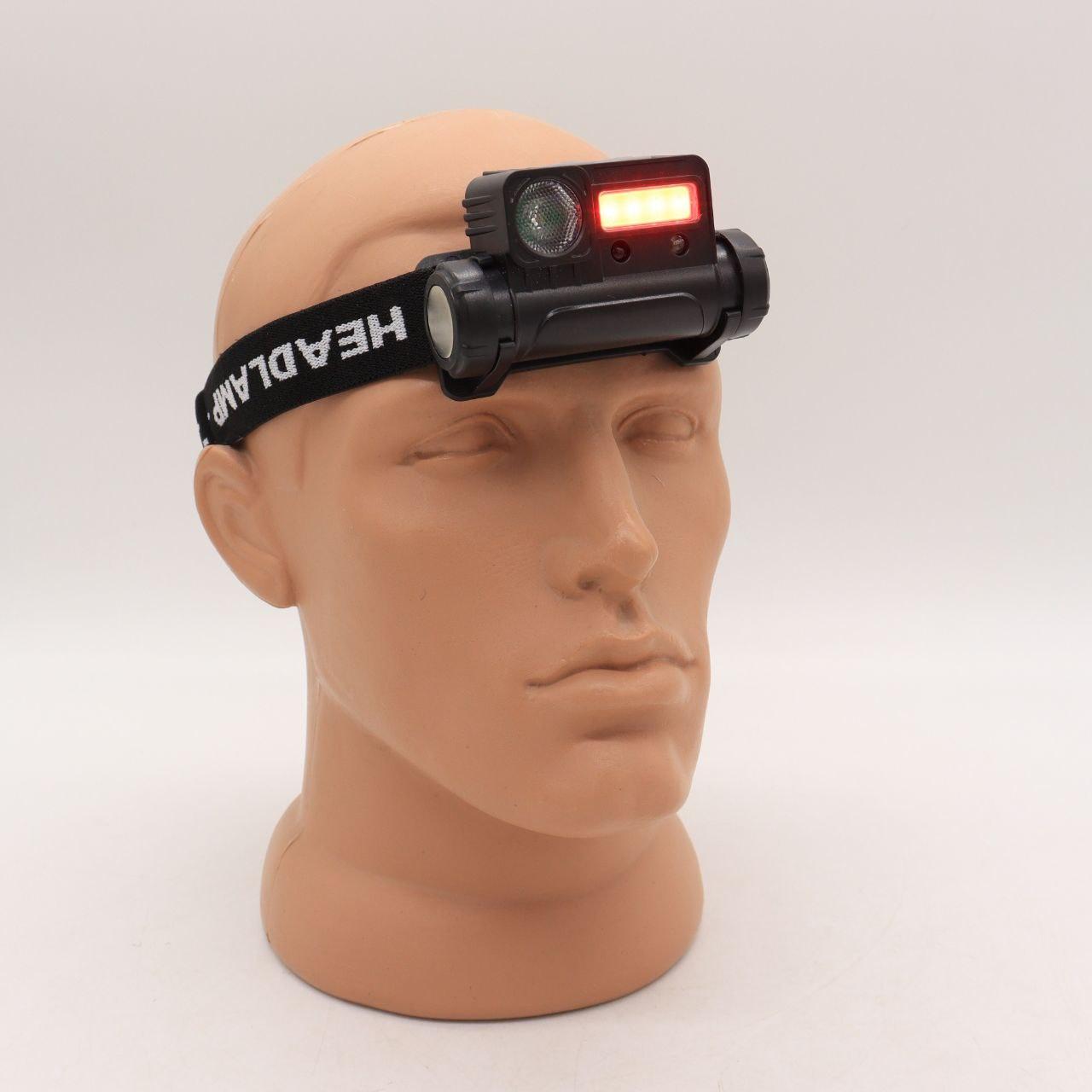 Налобний ліхтар із датчиком руху, BL-123 XPE+COB, з USB / Акумуляторний ліхтар із червоним світлом та магнітом