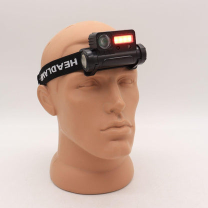 Налобний ліхтар із датчиком руху, BL-123 XPE+COB, з USB / Акумуляторний ліхтар із червоним світлом та магнітом