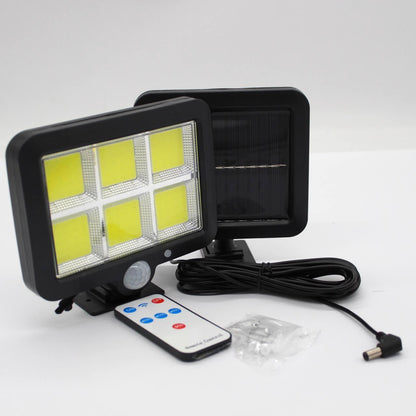 Вуличний ліхтар на сонячній батареї BL BK128-6COB + пульт / Світлодіодний світильник з датчиком руху / Прожектор