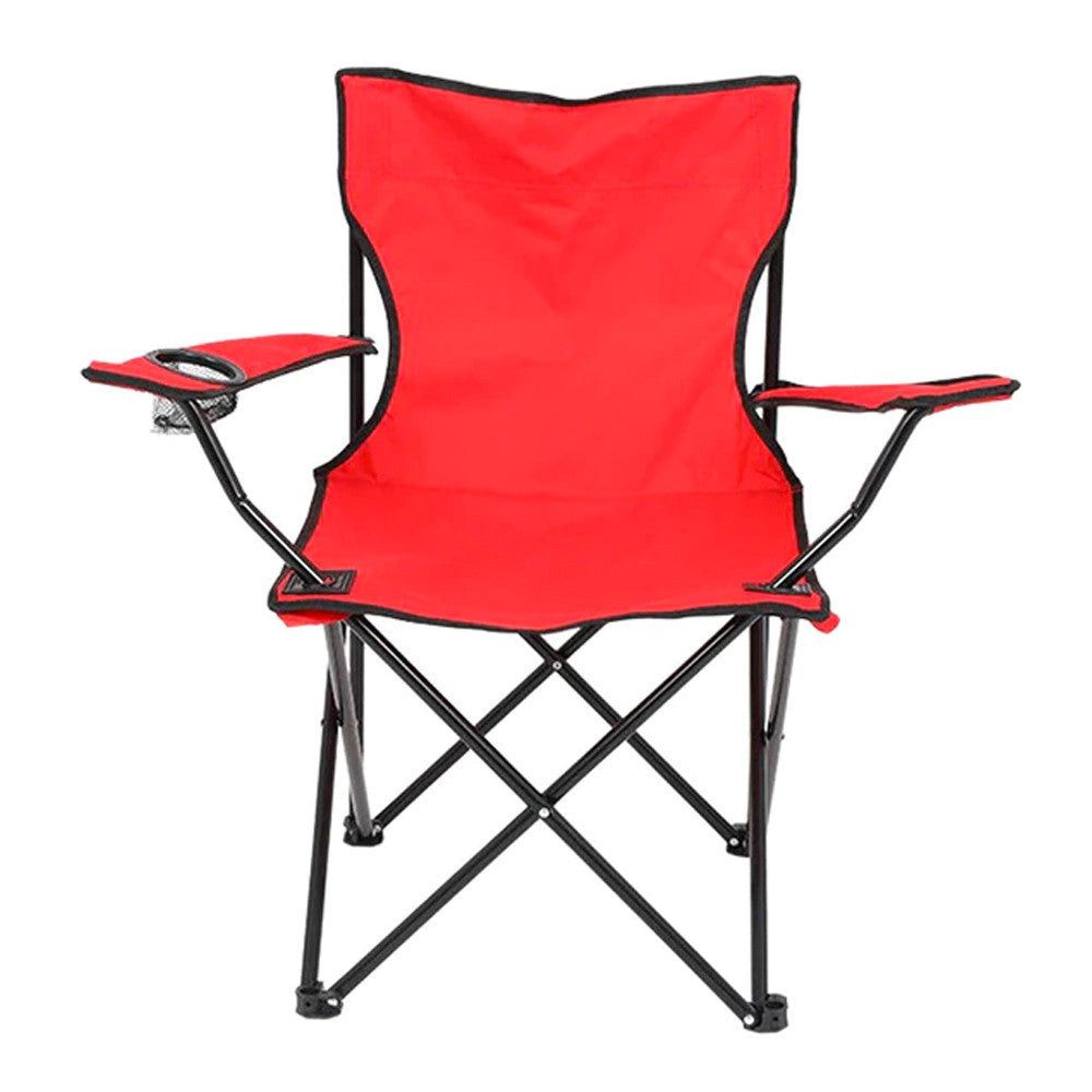 Складаний стілець зі спинкою, до 100 кг, в чохлі, 80х75х50 см, Червоний / Складане крісло для риболовлі / Туристичний стілець