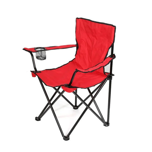 Складаний стілець зі спинкою, до 100 кг, в чохлі, 80х75х50 см, Червоний / Складане крісло для риболовлі / Туристичний стілець