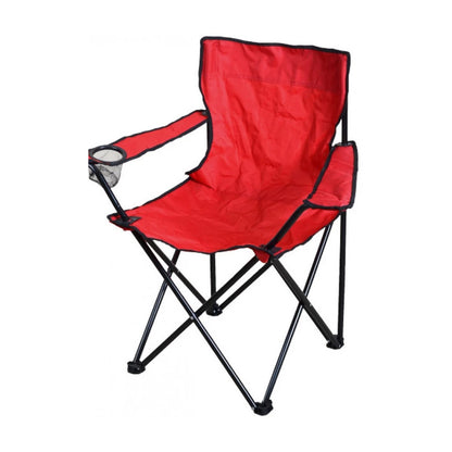 Складаний стілець зі спинкою, до 100 кг, в чохлі, 80х75х50 см, Червоний / Складане крісло для риболовлі / Туристичний стілець