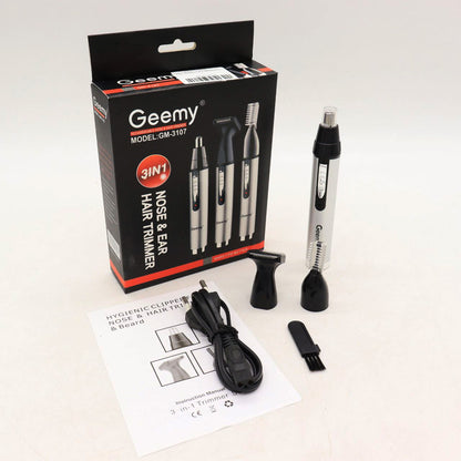 Портативний тример для носа та вух 3 в 1 Geemy GM-3107 / Стайлер триммер для стрижки