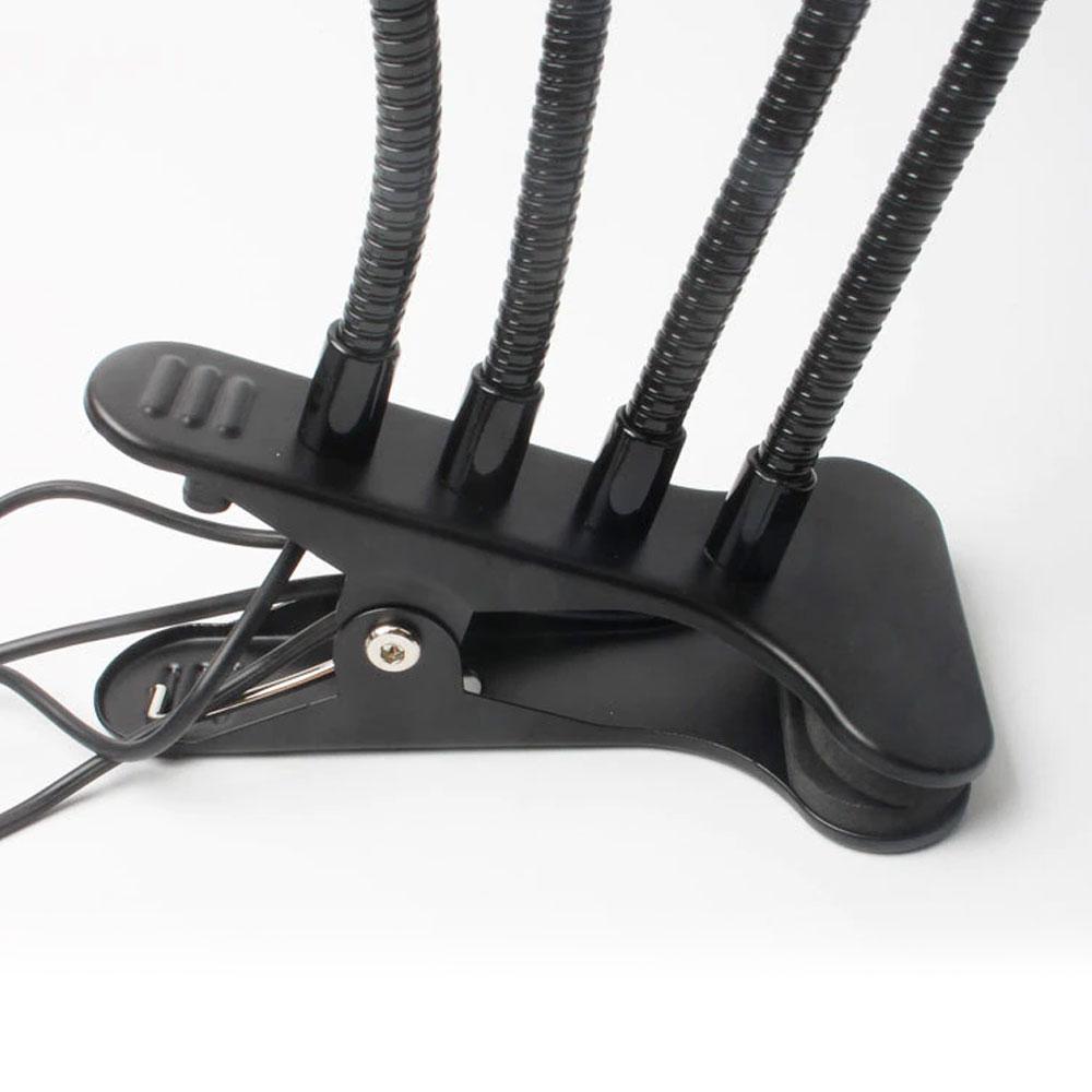 Ультрафіолетова фітолампа з таймером, 4 головки, від USB, 40 Вт / Гнучкий фітосвітильник для рослин