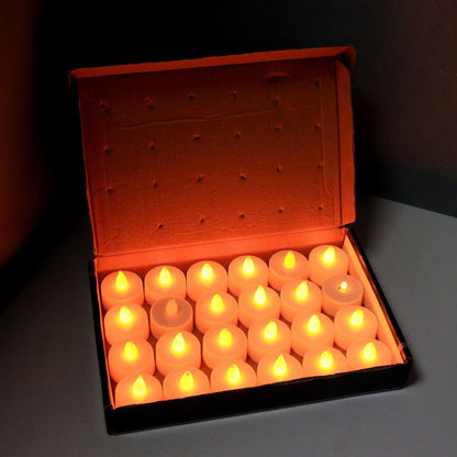 Набір декоративних свічок на батарейках, 24 шт / Світлодіодні святкові свічки / Набір свічок