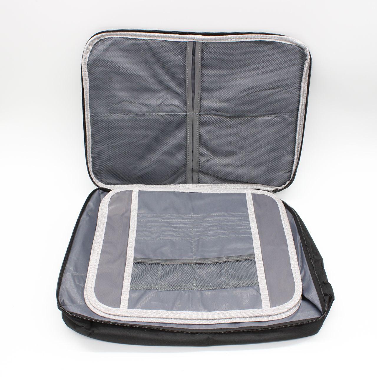 Дорожня сумка органайзер для зберігання документів 37х10,5х27 см, з кодовим замком, Home Cleaning, Чорна