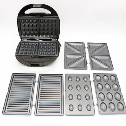 Сендвічниця 4 в 1 DOMOTEC MS-7704 / Вафельниця / Гриль / Горішниця / Бутербродниця