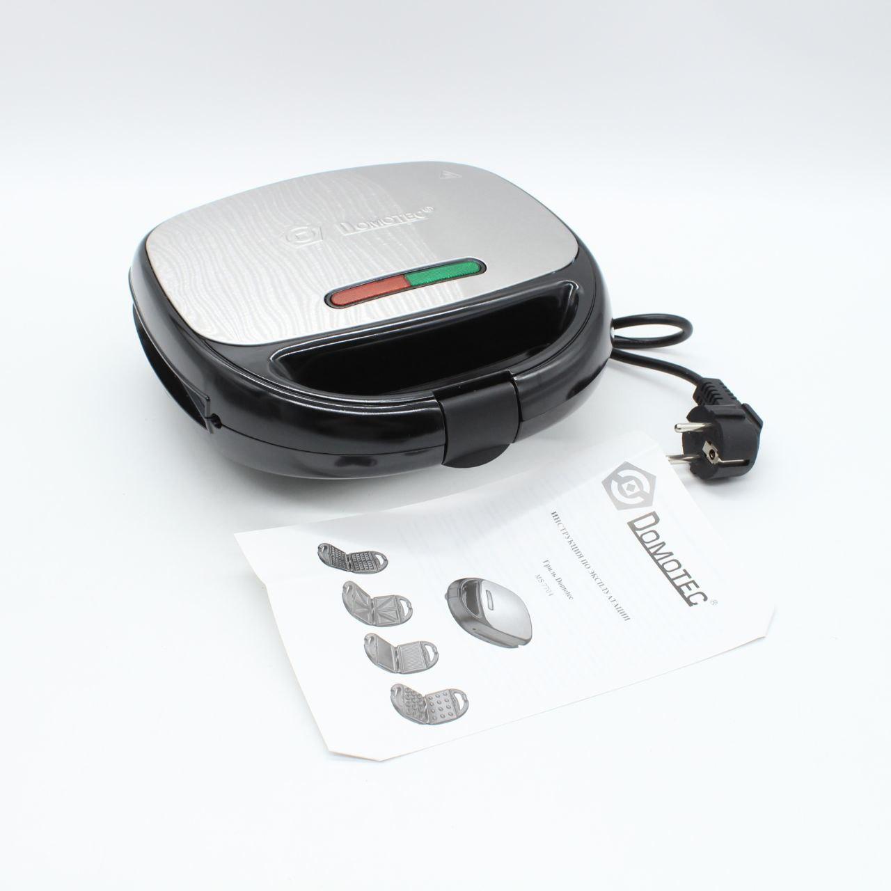 Сендвічниця 4 в 1 DOMOTEC MS-7704 / Вафельниця / Гриль / Горішниця / Бутербродниця