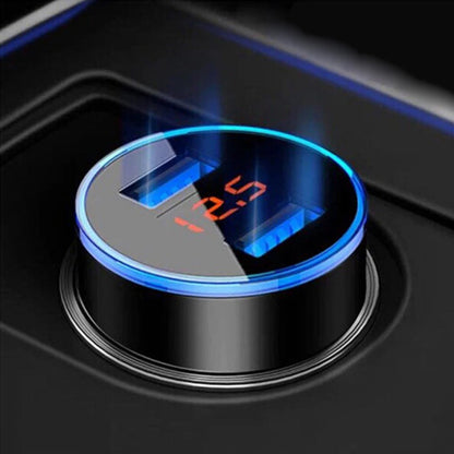 Адаптер CAR USB HC6 з індикатором напруги / Зарядний пристрій в прикурювач авто