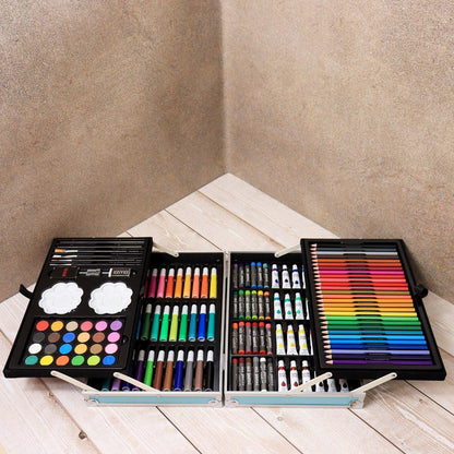 Набір для малювання у валізі 145 предметів / Дитячий набір для творчості / Набір художника