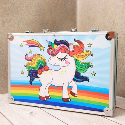 Набір для малювання у валізі 145 предметів / Дитячий набір для творчості / Набір художника