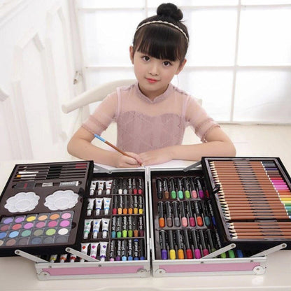 Набір для малювання 145 предметів у кейсі / Розсувний набір для творчості / Набір художника