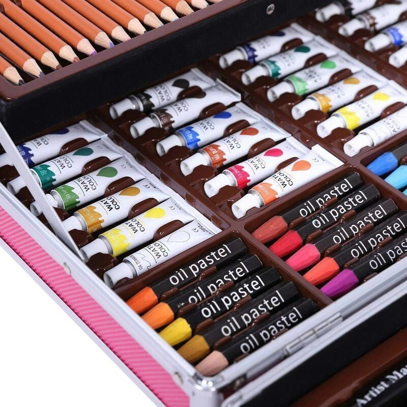 Набір для малювання 145 предметів у кейсі / Розсувний набір для творчості / Набір художника