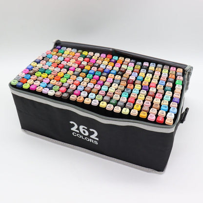 Набір маркерів для скетчингу 262 шт, в чохлі / Двосторонні скетч маркери / Маркери для малювання