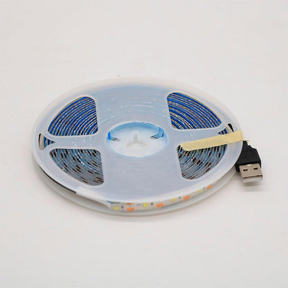 Світлодіодна стрічка 5м, від USB, Холодний Білий / Діодна стрічка від повербанка / Лед підсвітка для дзеркала