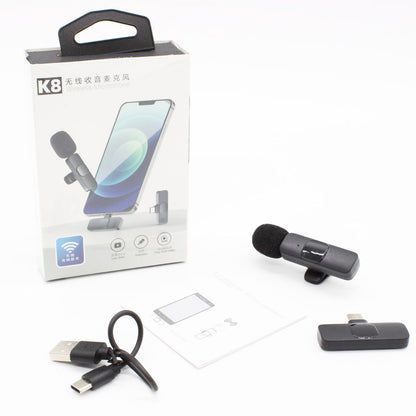 Мікрофон петличний бездротовий K8 для смартфона з Type-C / Мікрофон петличка на одяг / Мікрофон з прищіпкою