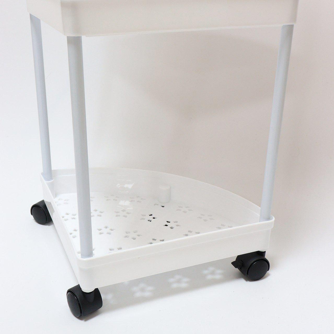 Кутовий стелаж для ванної 88х34х25см, 4 яруси, Білий / Підлогова полиця для ванної / Кутова полиця у ванну