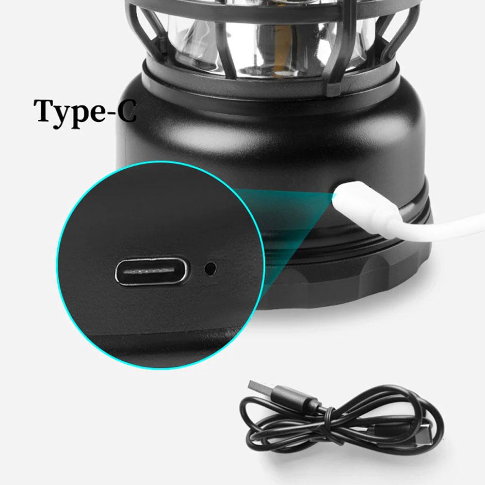 Підвісний кемпінговий ліхтарик-лампа USB, 1200mAh, K-20, Чорний / Світлодіодний акумуляторний ліхтар