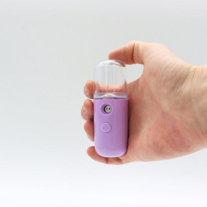 Зволожувач для шкіри обличчя 30 мл ультразвуковий з підсвічуванням Nano Mist, Фіолетовий / Портативний нано спрей