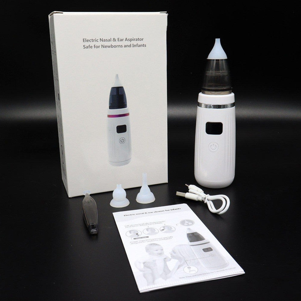 Дитячий акумуляторний аспіратор 2в1, + 3 насадки, BABY NOSE / Електронний назальний соплевідсмоктувач